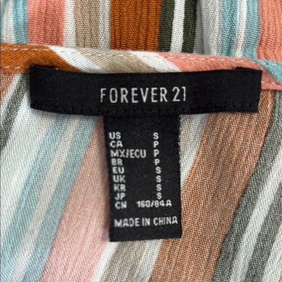 Forever 21 Striped Multicolor Short Sleeve Dress size Small - Picture 3 of 3